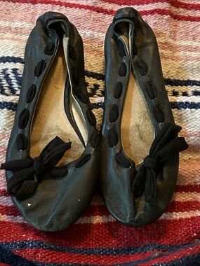 NaNa Black Bow Ballet TAP Flats